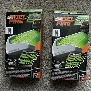2 NIB Nerf Gel Fire Nightfall Hopper with Glow in the Dark rounds